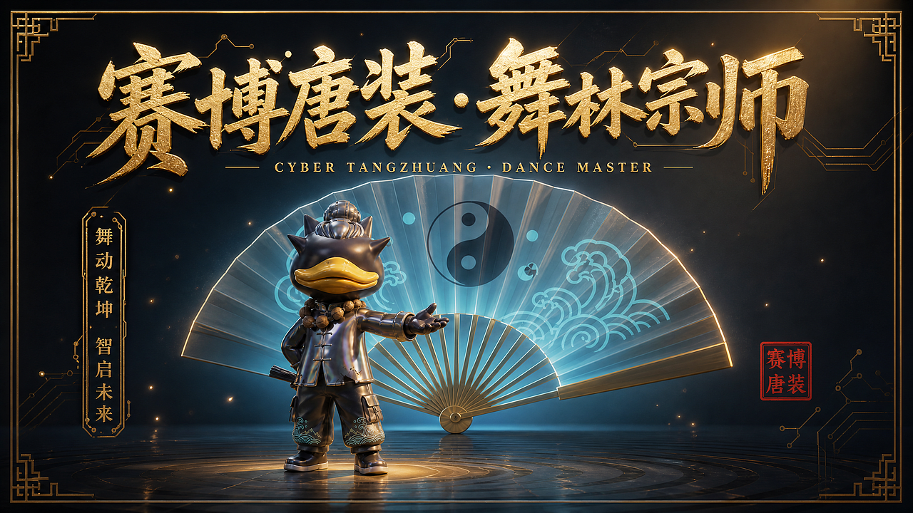 赛博唐装·舞林宗师（图ZNDA4NTU3NjEy） - 人物/生物 - 站酷设计师由由AI文创原创素材 - 站酷ZCOOL