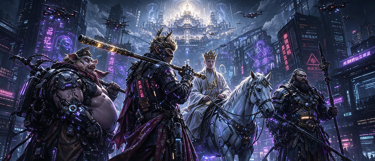 赛博西游·神话新生（图ZNDA4NTU5Nzk2） - AI作品 - 站酷设计师LjrGloria原创素材 - 站酷ZCOOL