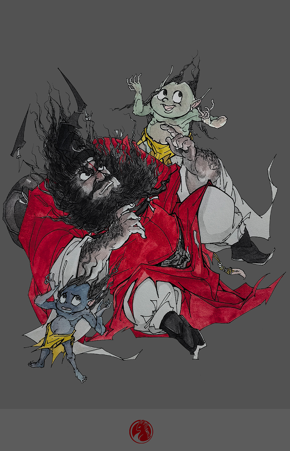 精神内耗——小妖阁钟馗（图ZNDA4NTc2NTQ0） - 艺术插画 - 站酷设计师小妖阁原创素材 - 站酷ZCOOL