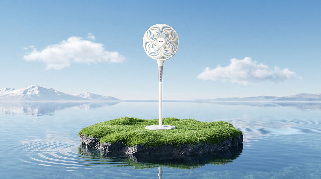 Haier智能风扇/AIGC/产品渲染(图ZNDA4NTc5NDUy) - 产品 - 站酷设计师没有腿的跳跳虎原创素材 - 站酷ZCOOL