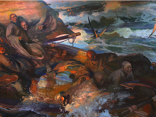 油画作品《东渡》