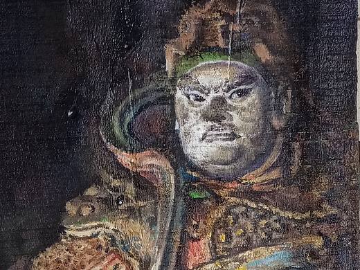 在船木上画画