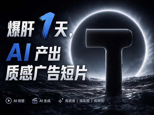 爆肝1天！用AI做出质感广告短片 | 苏泊尔吹风机