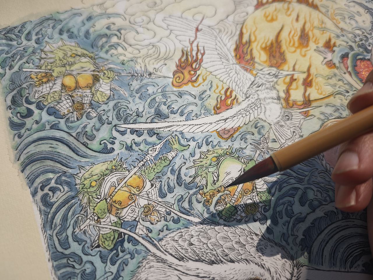 毣柞山海-北山经-发鸠山-精卫填海（图ZNDA4NzAyODc2） - 创作习作 - 站酷设计师毣余1980原创素材 - 站酷ZCOOL