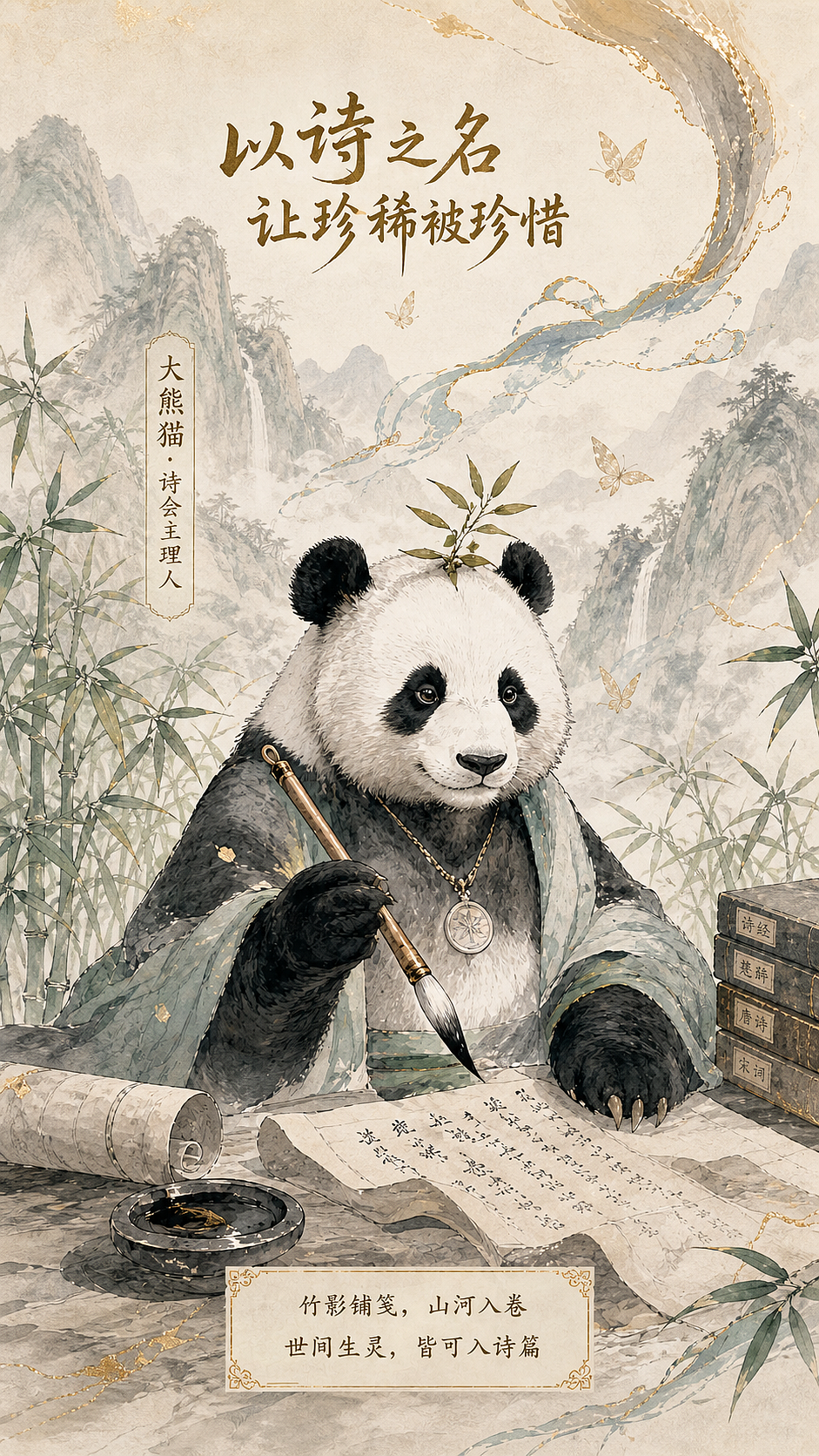 以诗之名・让珍稀被珍惜｜珍稀动物公益IP视觉全套设计（图ZNDA4NzQ0MjY0） - AI作品 - 站酷设计师唯一的欧鲤原创素材 - 站酷ZCOOL