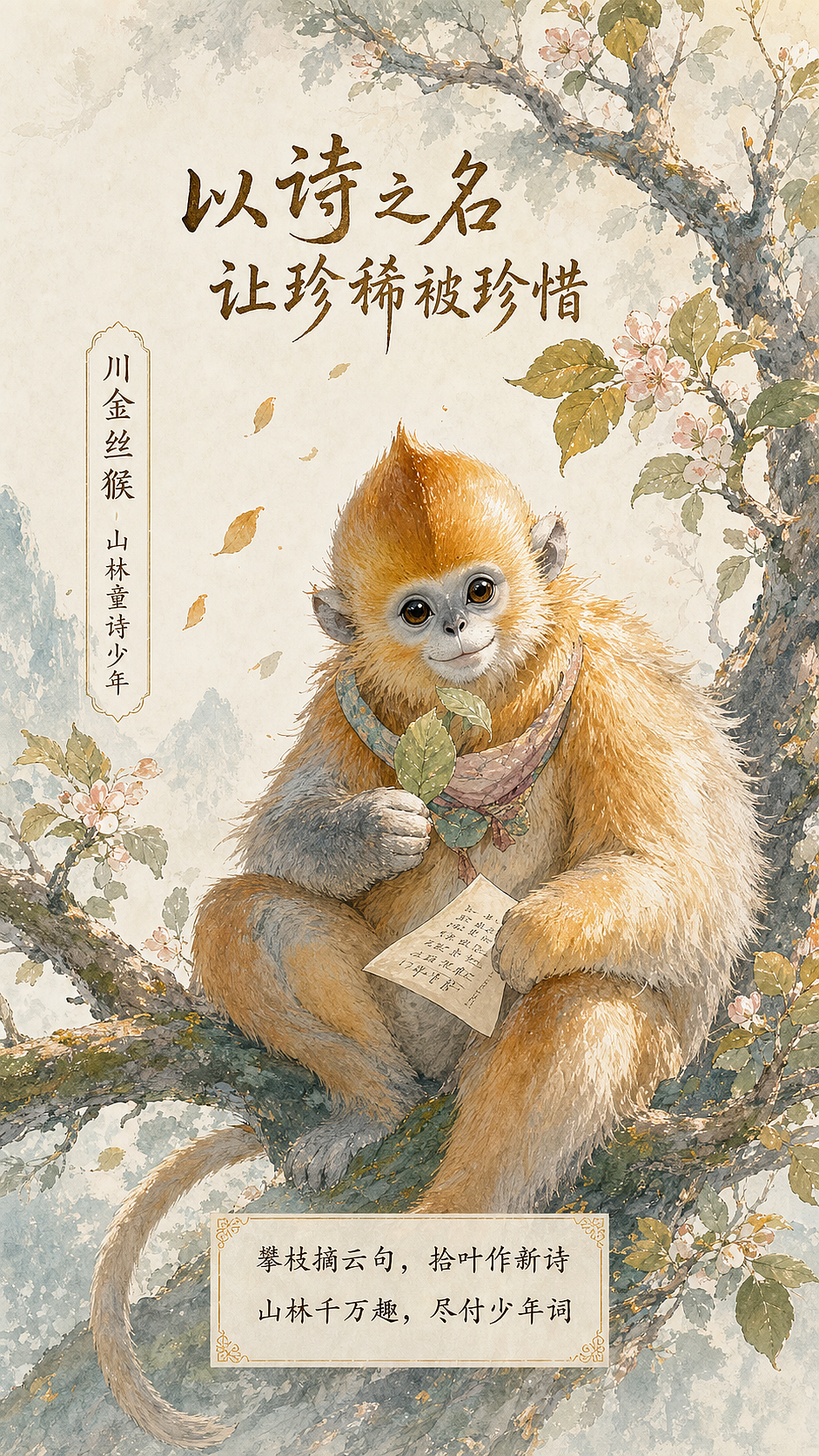以诗之名・让珍稀被珍惜｜珍稀动物公益IP视觉全套设计（图ZNDA4NzQ0Mjcy） - AI作品 - 站酷设计师唯一的欧鲤原创素材 - 站酷ZCOOL