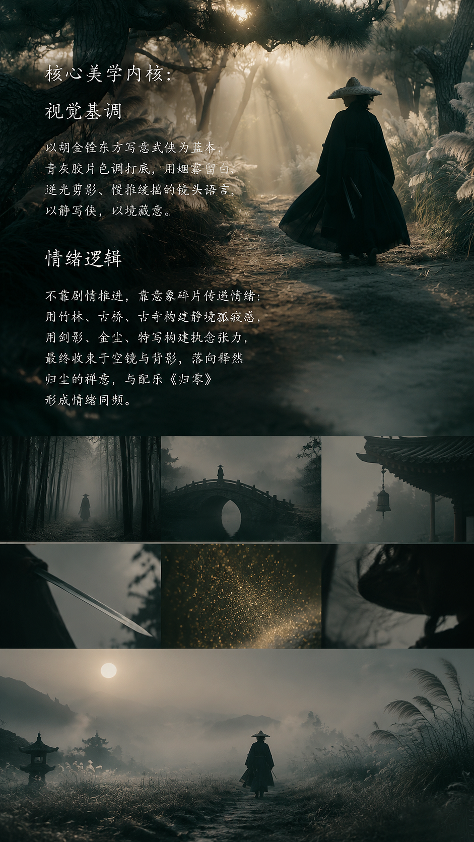 《归尘》—— 胡金铨写意武侠 AI 影像实验全案（图ZNDA4NzU2NzI0） - AI作品 - 站酷设计师SunnyOct原创素材 - 站酷ZCOOL