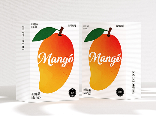 芒果包装盒、简约水果礼盒、水果通用包装