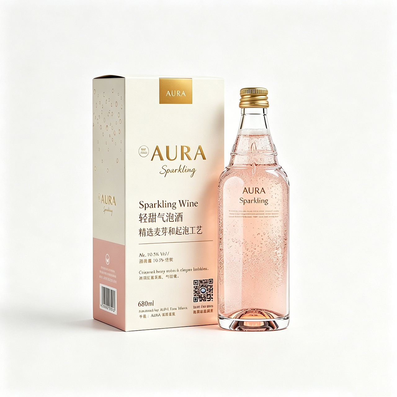 AURA 气泡酒瓶形和包装设计（图ZNDA4Nzk0NjI4） - 产品 - 站酷设计师物物设计Charie原创素材 - 站酷ZCOOL