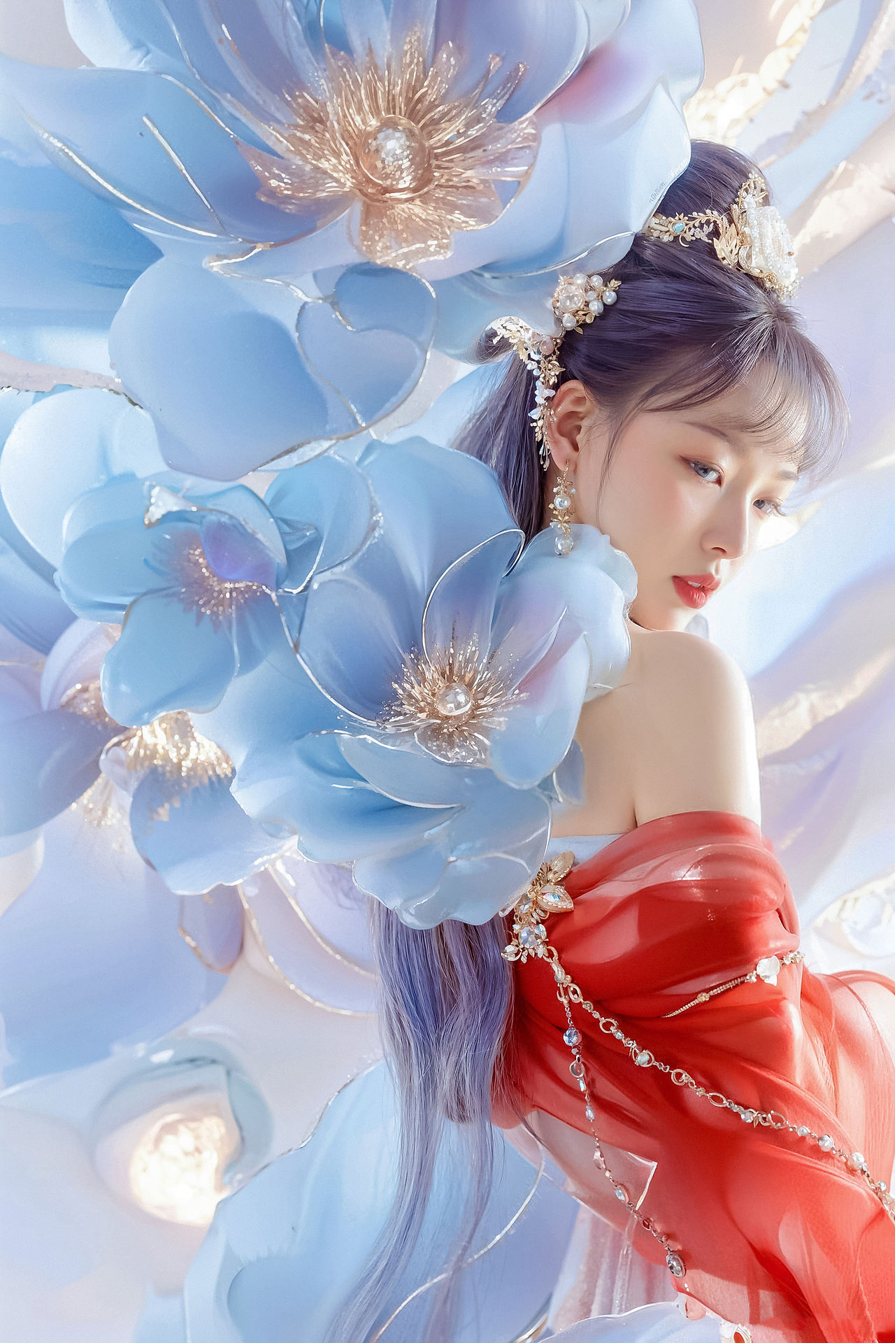琼芳 · 金蕊 · 丹绫 · 珠翠 · 玉肩 · 仙姿（图ZNDA4Nzk2OTY4） - AI作品 - 站酷设计师慕日笙花原创素材 - 站酷ZCOOL