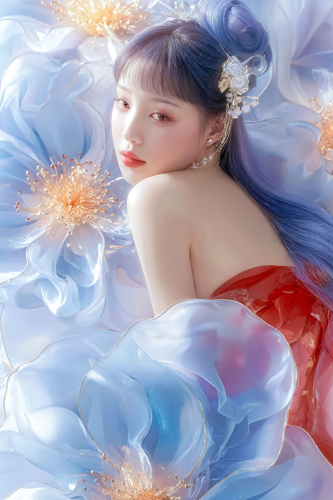 琼芳 · 金蕊 · 丹绫 · 珠翠 · 玉肩 · 仙姿（图ZNDA4Nzk2OTc2） - AI作品 - 站酷设计师慕日笙花原创素材 - 站酷ZCOOL