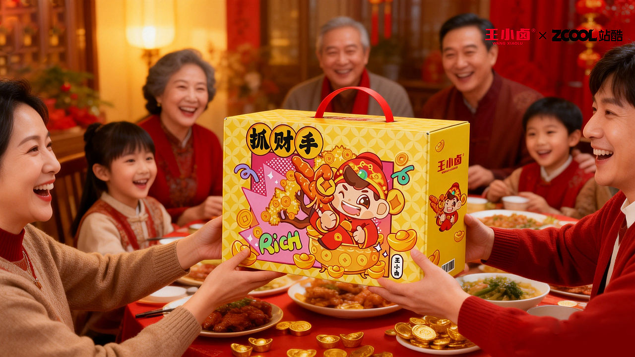 财满钵满-王小卤抓财手礼盒设计（图ZNDA4ODAwMzUy） - 包装 - 站酷设计师Maru不是马鹿原创素材 - 站酷ZCOOL