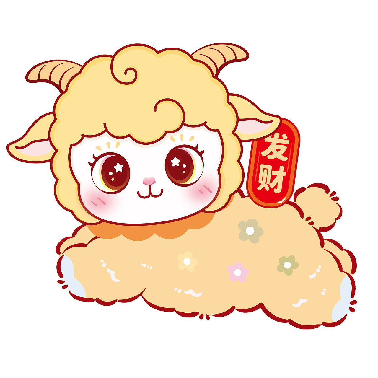 萌萌羊IP卡通形象 奔跑的小羊插画吉祥物（图ZNDA4ODA1ODIw） - 商业插画 - 站酷设计师阿茹生肖IP原创素材 - 站酷ZCOOL