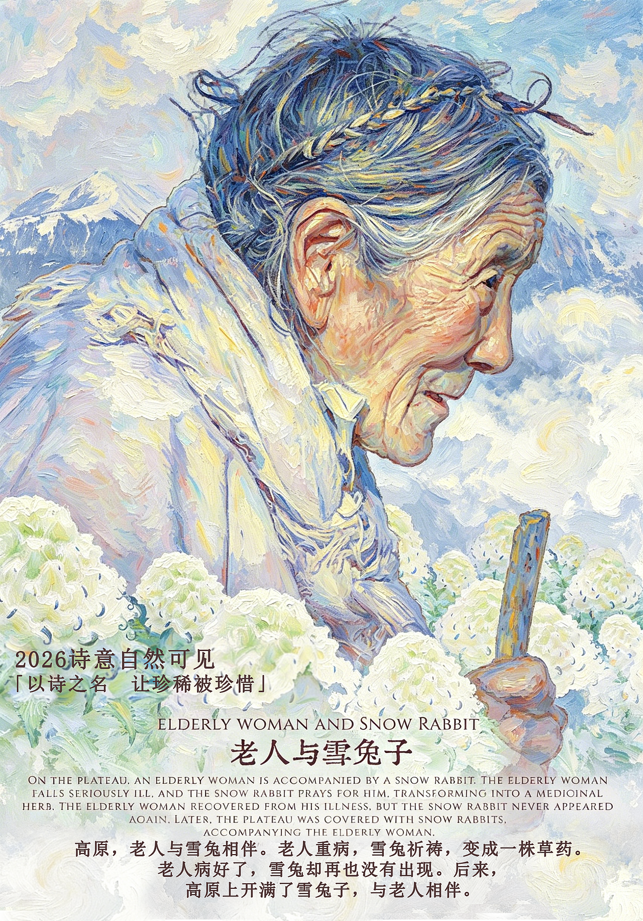 《老人与雪兔子》（图ZNDA4ODU0Nzcy） - 海报 - 站酷设计师烟雨桃花品牌设计原创素材 - 站酷ZCOOL