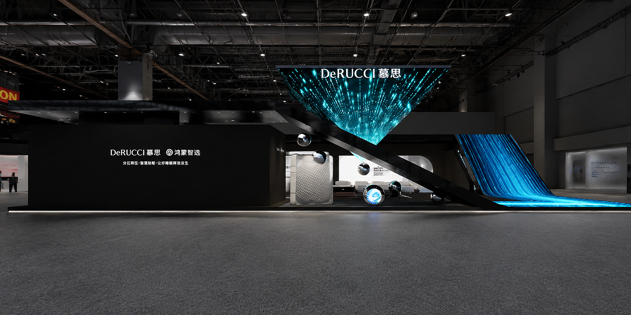床垫品牌展台设计|科技感展厅效果图表现(图ZNDA4ODYwNTMy) - 建筑/空间 - 站酷设计师LiuoYn原创素材 - 站酷ZCOOL