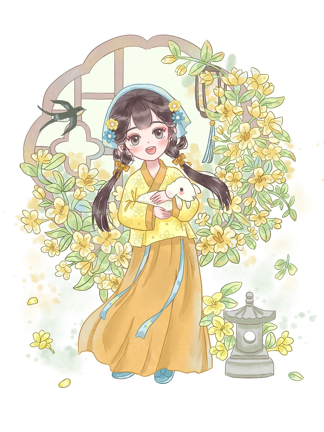 星座插画之白羊座少女（图ZNDA4ODk4MDAw） - 商业插画 - 站酷设计师罗阿萝原创素材 - 站酷ZCOOL