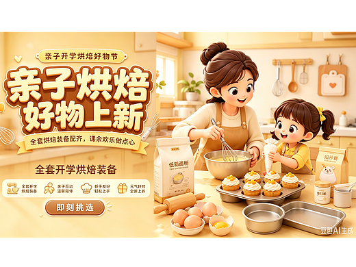 ai视频，亲子烘焙