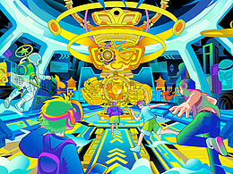 三星堆X赛博朋克风格主题插画