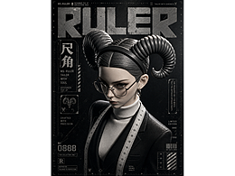 3D潮玩IP｜尺角 Ms.Ruler 西装裁缝手办设计