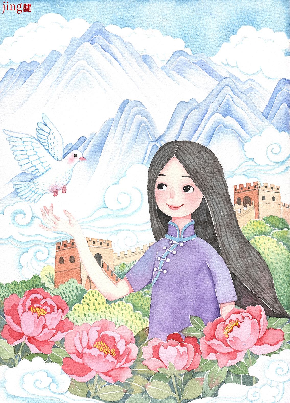 9 张治愈系手绘水彩人物插画|校园 / 国风 / 森系插画(图ZNDA4OTE5NjAw) - 商业插画 - 站酷设计师画儿晴天原创素材 - 站酷ZCOOL
