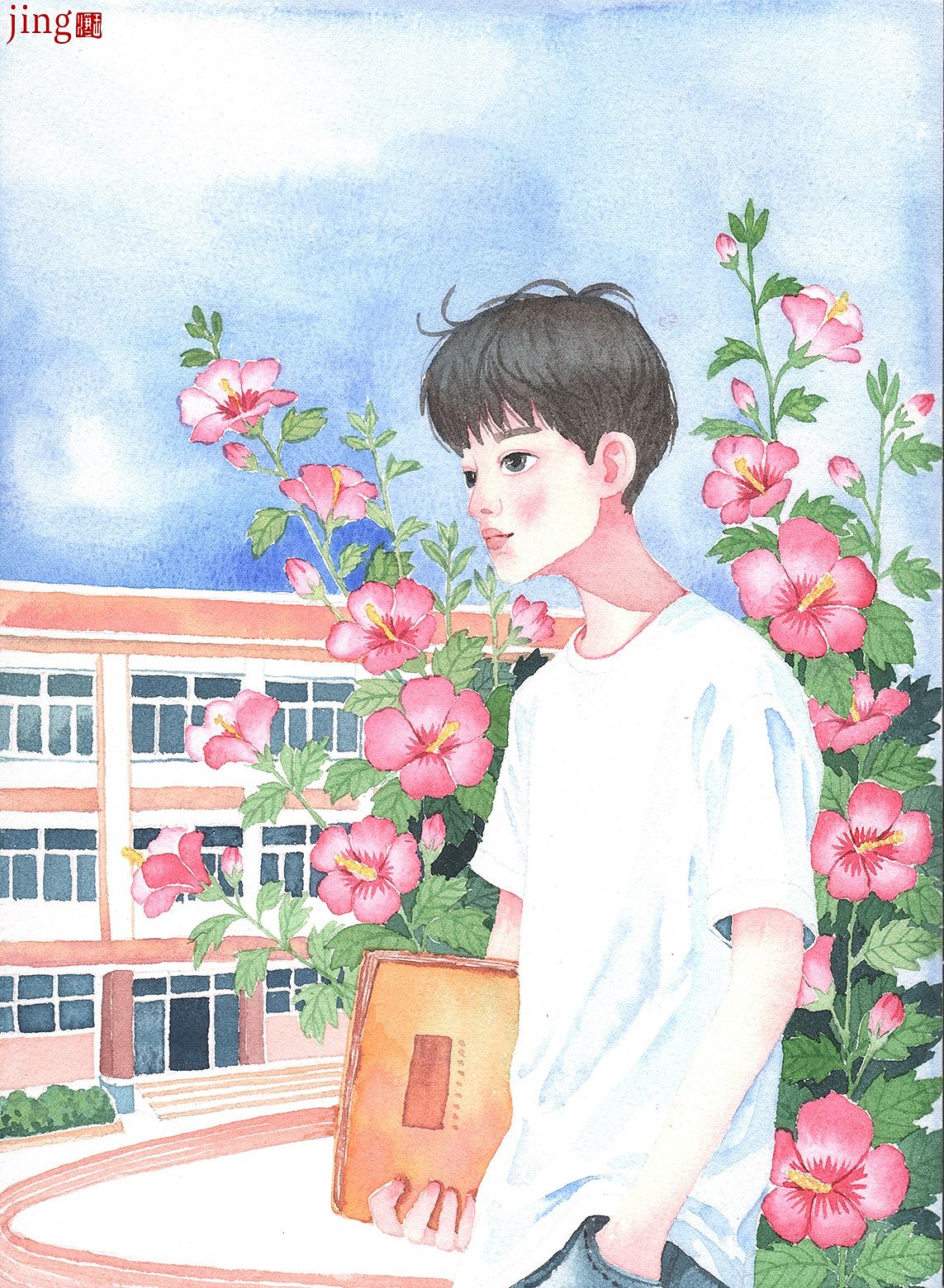 9 张治愈系手绘水彩人物插画|校园 / 国风 / 森系插画(图ZNDA4OTE5NjA0) - 商业插画 - 站酷设计师画儿晴天原创素材 - 站酷ZCOOL