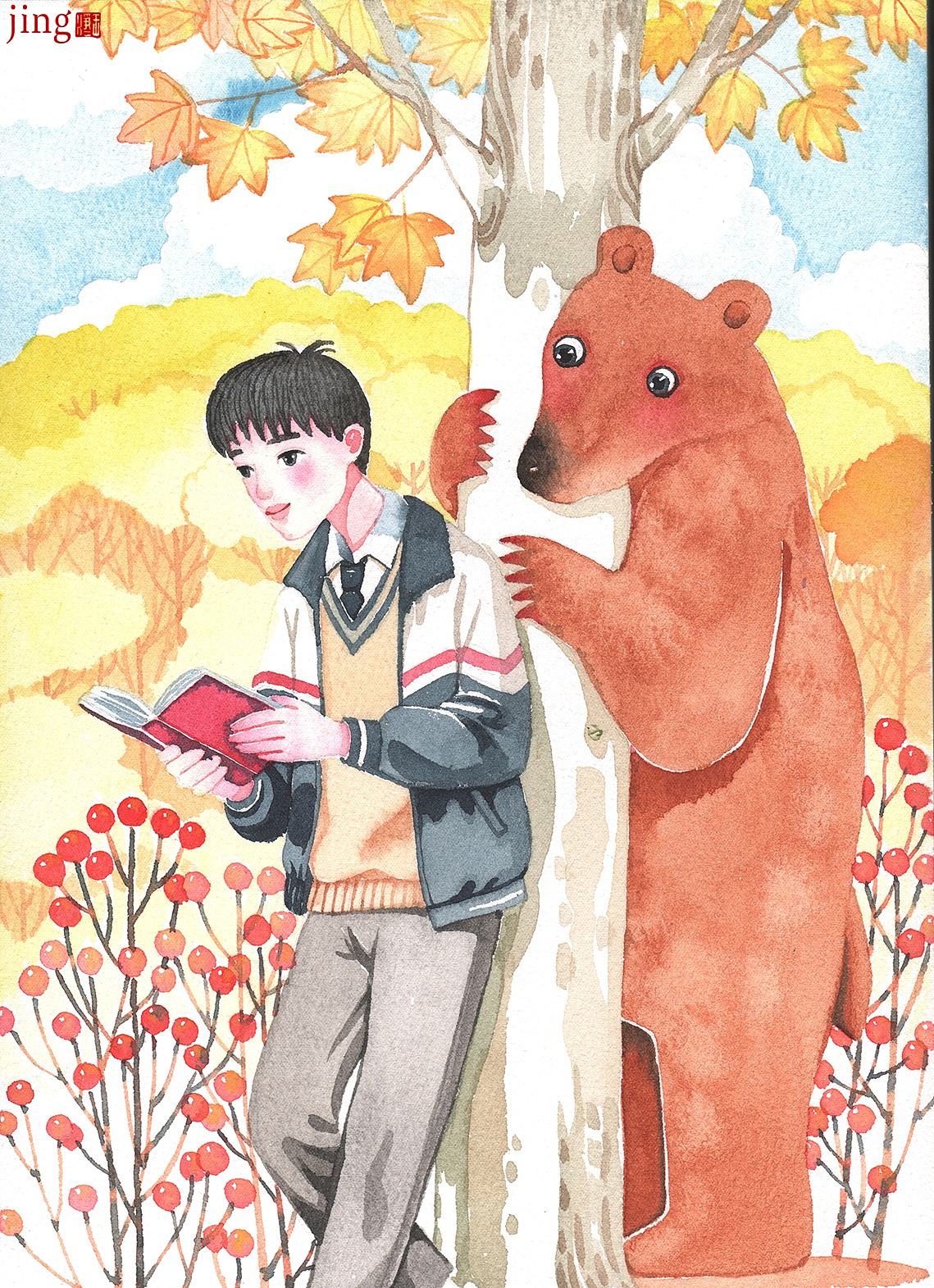 9 张治愈系手绘水彩人物插画|校园 / 国风 / 森系插画(图ZNDA4OTE5NjA4) - 商业插画 - 站酷设计师画儿晴天原创素材 - 站酷ZCOOL