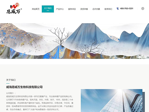 为恩威万官网万灵芝系列产品国风视觉设计的山水画插图