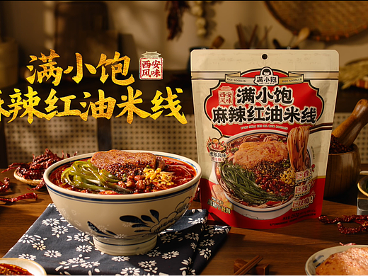 满小饱_麻辣红油米线 美食视频