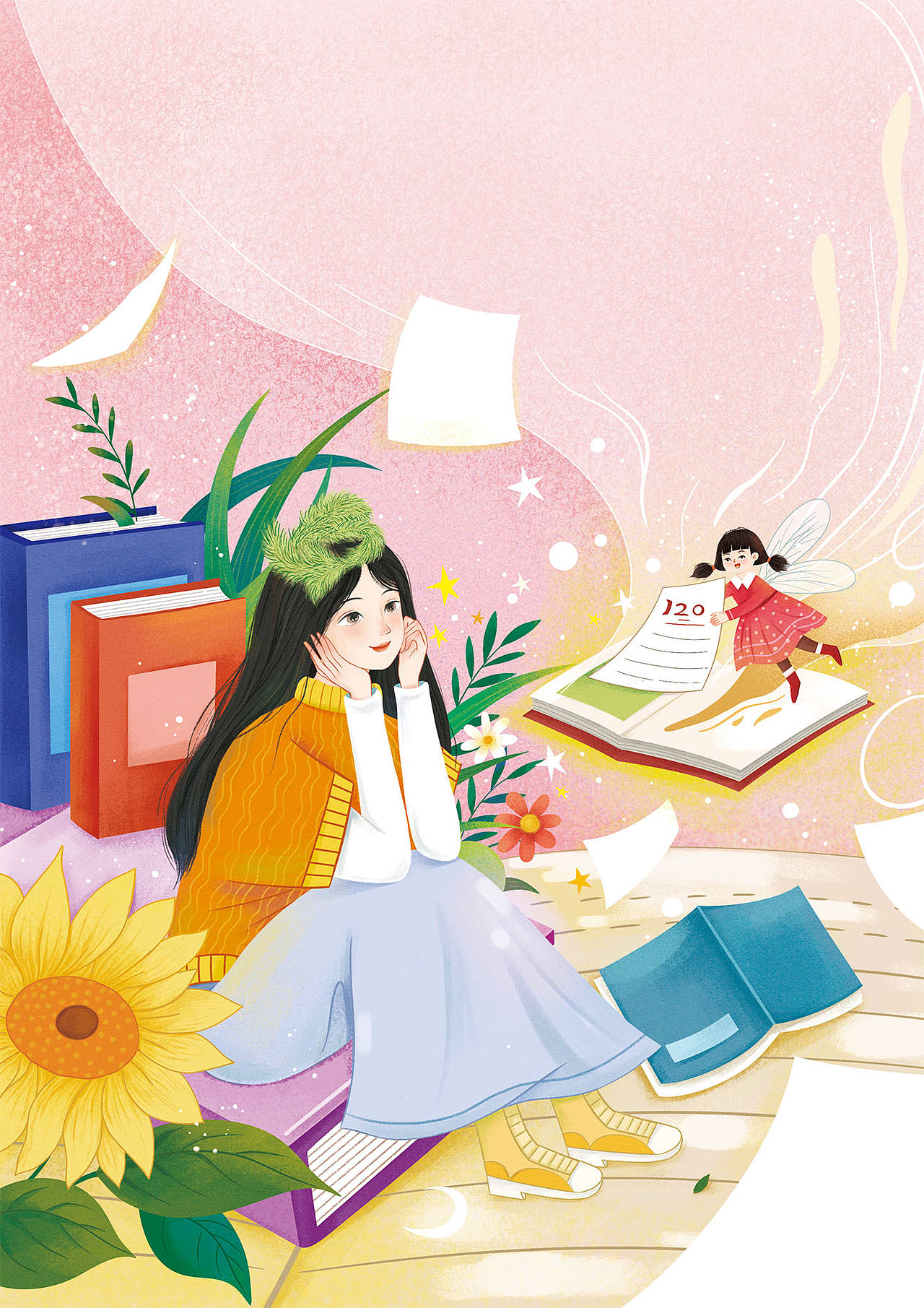 作文中高版插画（图ZNDA4OTY2NjQw） - 儿童插画 - 站酷设计师默墨染原创素材 - 站酷ZCOOL