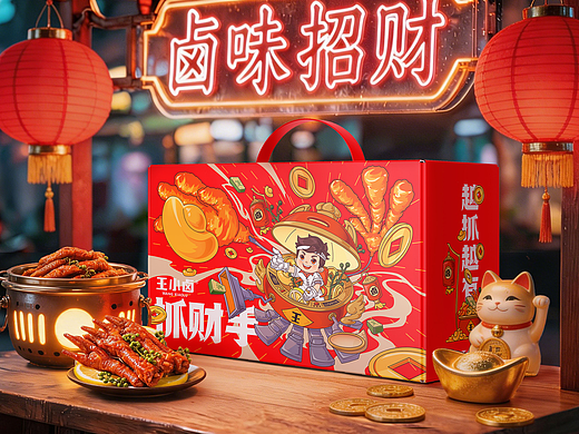 王小卤抓财手-抓财抓未来-礼盒包装设计