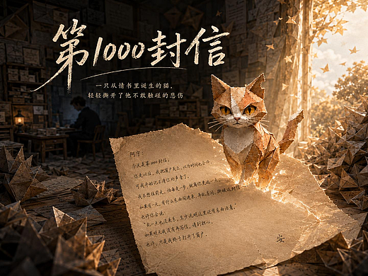 【AIGC】第1000封信||悲伤化成一只猫