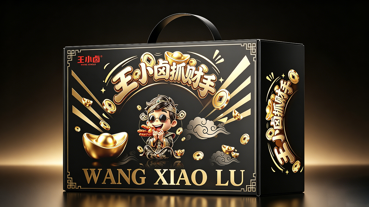 王小卤黑金升级礼盒-抓钱手（图ZNDA5MDI1Mjk2） - 包装 - 站酷设计师冰棱角原创素材 - 站酷ZCOOL