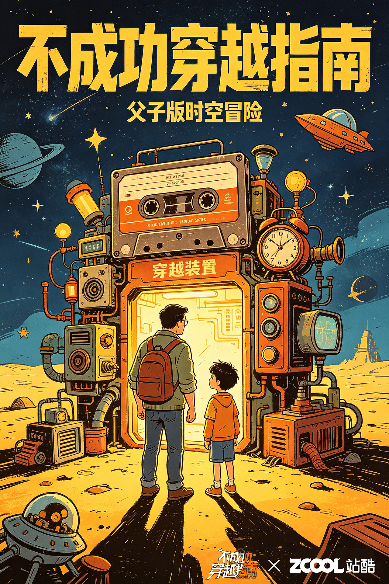《磁带时空漫游：不成功的穿越，最成功的陪伴》（图ZNDA5MDI2NTY4） - AI作品 - 站酷设计师Z303484924原创素材 - 站酷ZCOOL