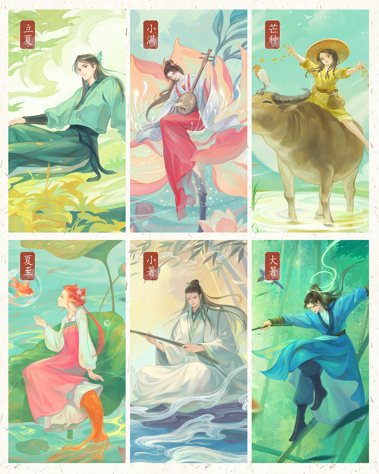 二十四节气 | 夏季篇（图ZNDA5MDM3MDU2） - 艺术插画 - 站酷设计师月七七_原创素材 - 站酷ZCOOL