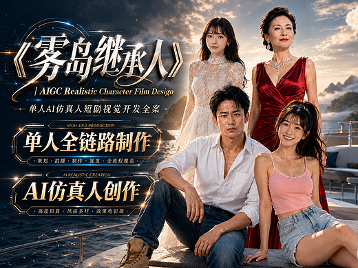 《雾岛继承人》AIGC仿真人短剧视觉开发全案