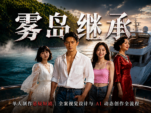 AIGC《雾岛继承》悬疑短剧｜全案视觉设计