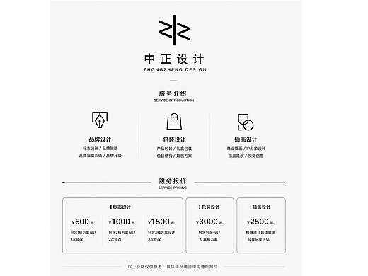 中正设计菜单