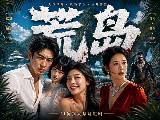 《荒岛》| 单人全链路 AI 仿真人悬疑短剧创作落地