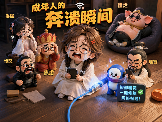 【AI短片】成年人的奔溃瞬间 上演情绪大观园
