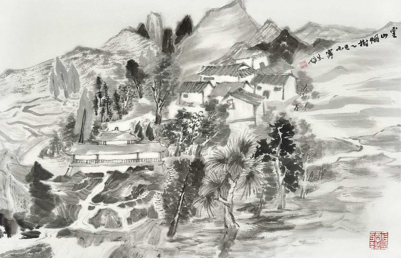 赤墨国画-060习作（图ZNDA5MjA3MTUy） - 绘画 - 站酷设计师懐古o萃翠轩原创素材 - 站酷ZCOOL