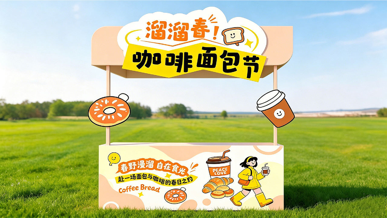 溜溜春咖啡面包节 活动物料设计【逐浪派对】（图ZNDA5MjEyNjQw） - 宣传物料 - 站酷设计师橘子味的晴天原创素材 - 站酷ZCOOL