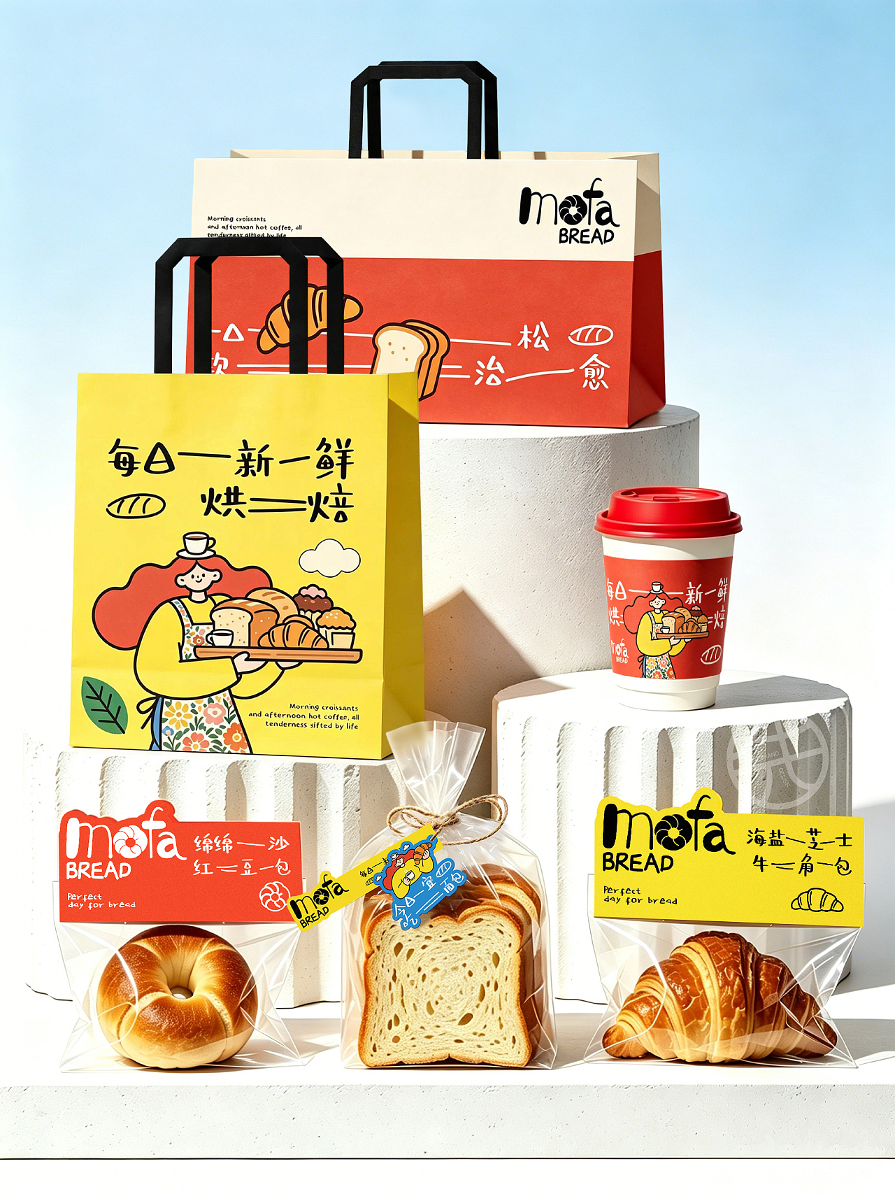 原创| mofa bread —— 治愈系面包&咖啡品牌设计(图ZNDA5MjI5Mzg0) - 品牌 - 站酷设计师七鱼V587原创素材 - 站酷ZCOOL