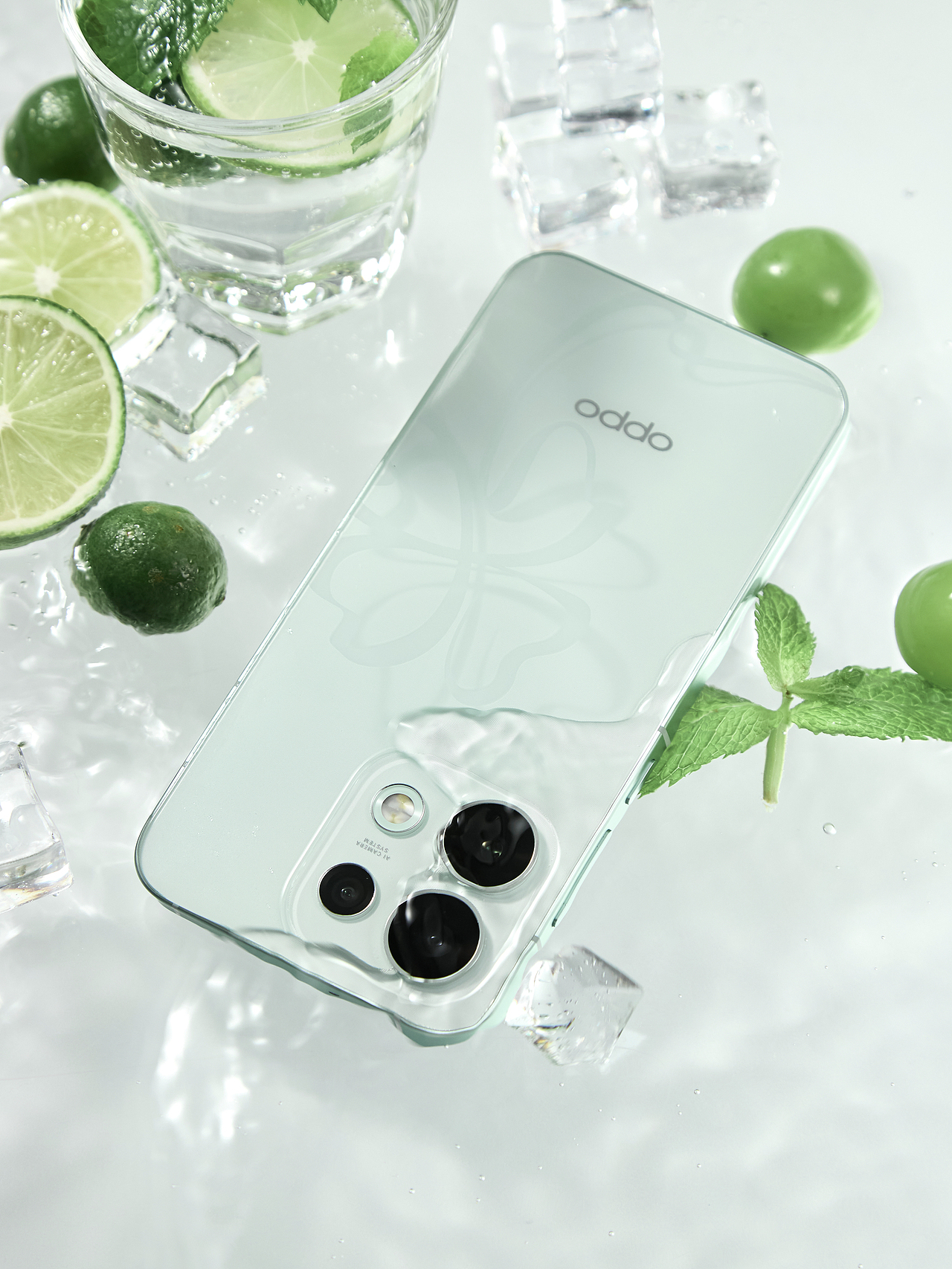 Reno16半夏青，和柠檬薄荷泡在水里附带清凉属性（图ZNDA5MjUwNjA0） - 产品摄影 - 站酷设计师幽之风原创素材 - 站酷ZCOOL