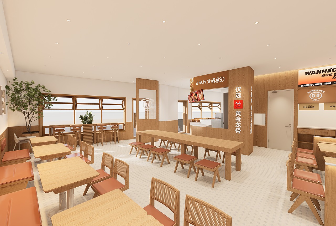 LK DESIGN|青岛万和春排骨米饭·上马利客来店设计案例(图ZNDA5MjYwNzY0) - 酒店餐饮设计 - 站酷设计师刘柯设计事务所原创素材 - 站酷ZCOOL