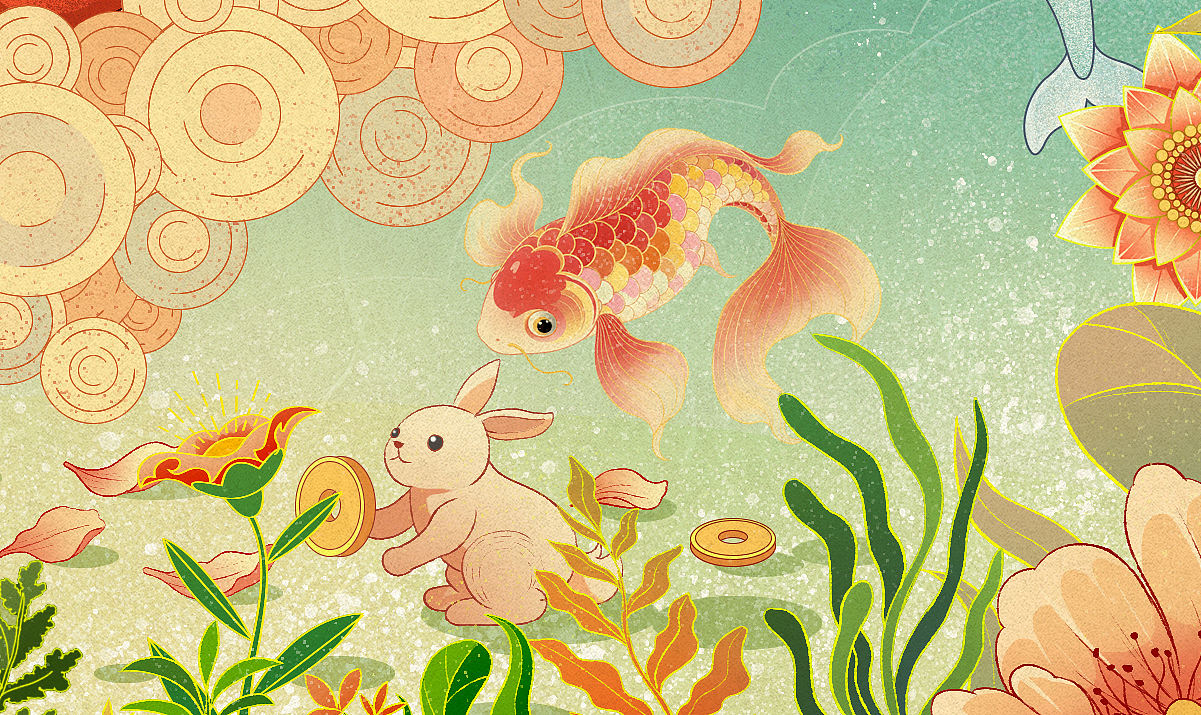 手搓插画《稚卧福云间》(图ZNDA5MjYxNzQ4) - 商业插画 - 站酷设计师Z酒肆design原创素材 - 站酷ZCOOL