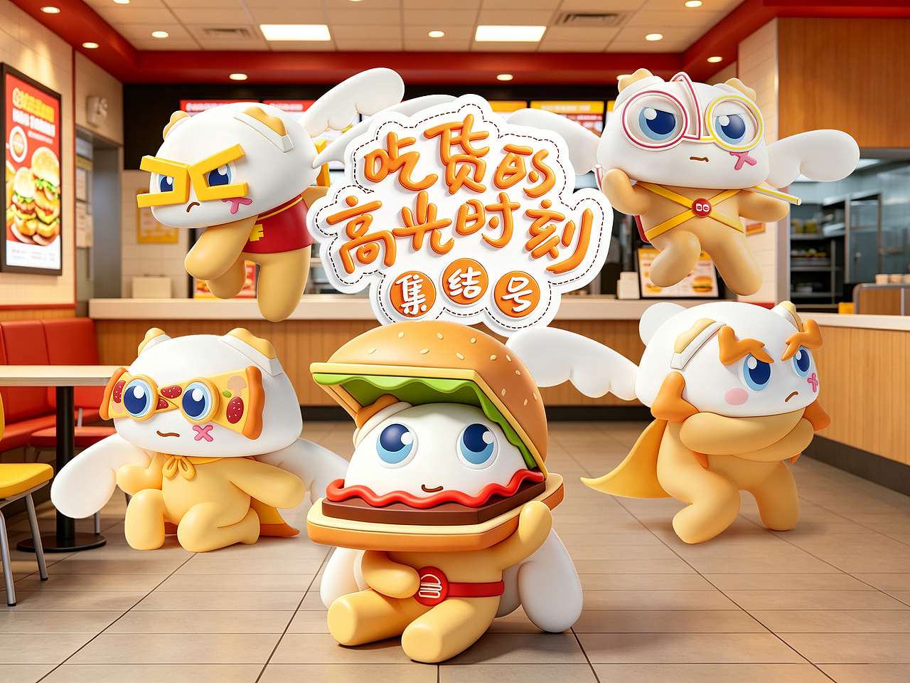 快餐5件套管饱吗！？（图ZNDA5MjcxNDI0） - IP形象 - 站酷设计师FunTime乐趣原创素材 - 站酷ZCOOL