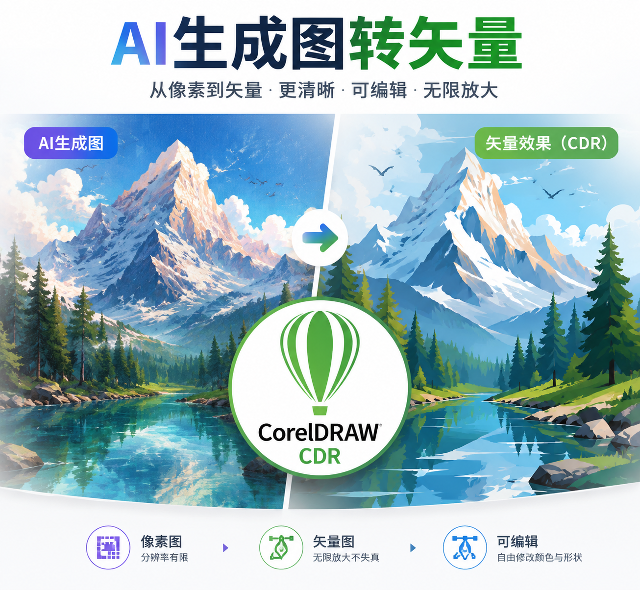 AI生成的图如何转矢量？#AIGC转矢量 #雨田侃设计 #图像转矢量 #设计思维提升班（图ZMTU3MTI4MjQ=） - 教程 - 站酷设计师雨田侃设计原创素材 - 站酷ZCOOL