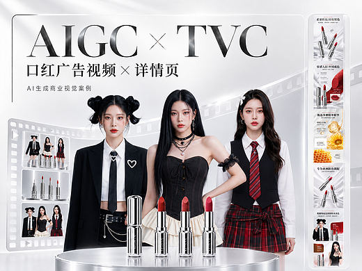 AIGC 详情页+TVC视频/口红