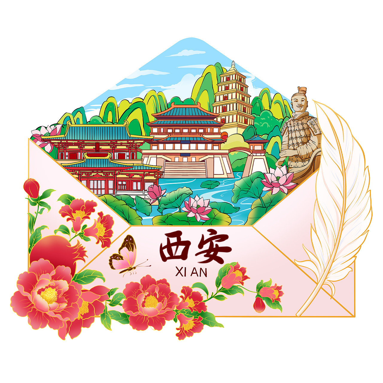 西安文创冰箱贴设计（图ZNDA5MjkzMTMy） - 商业插画 - 站酷设计师乖乖G原创素材 - 站酷ZCOOL