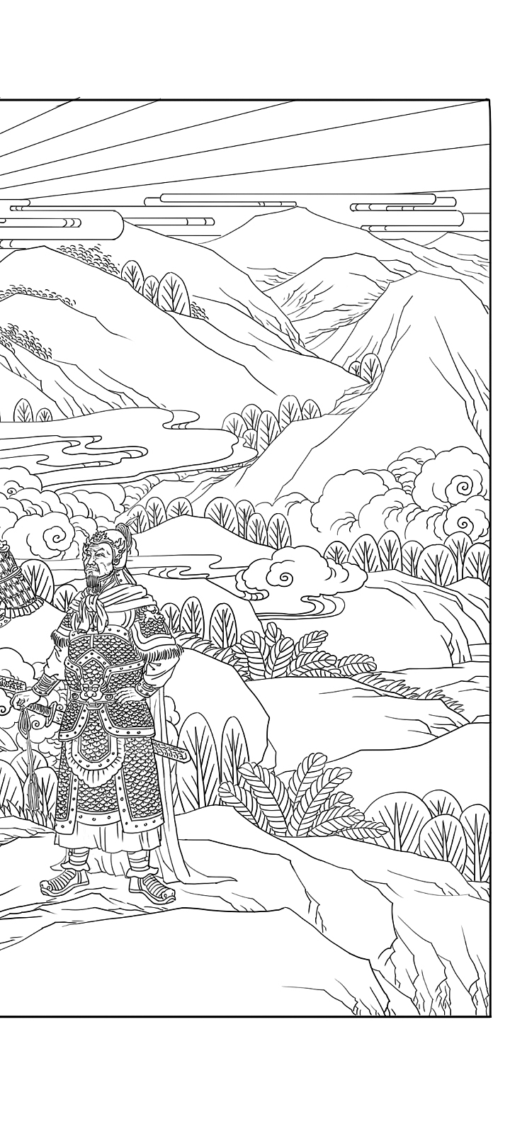 《靖边八景》浮雕设计线稿（图ZNDA5Mjk0NDk2） - 景观设计 - 站酷设计师岗底长江原创素材 - 站酷ZCOOL